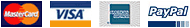Mastercard Visa AMEX PayPal